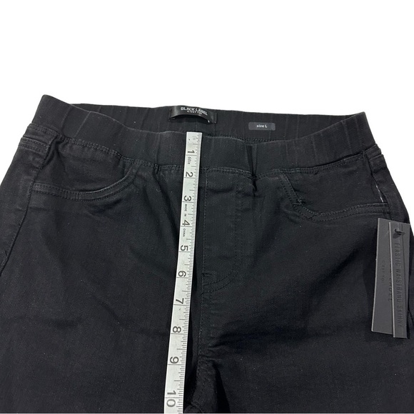 Black Label by C’est Toi Black Velvet Jean Pant Sz Large 30x28 Elastic Waist NWT - Picture 3 of 16